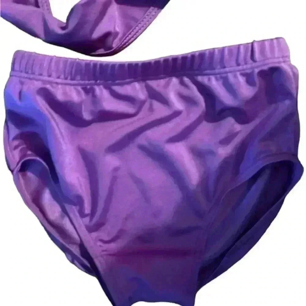 Girls Purple‎ High waited Halter Bikini, New! Size 8 - Picture 3 of 3